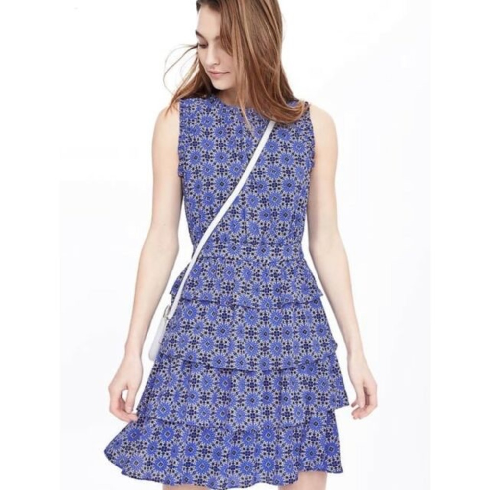 Banana Republic blue ruffle dress